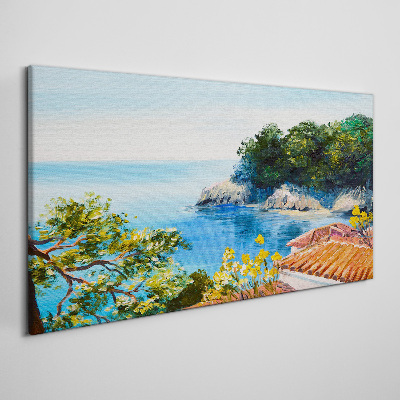 Tableau sur toile Le rivage paisible du paysage marin