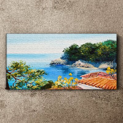 Tableau sur toile Le rivage paisible du paysage marin