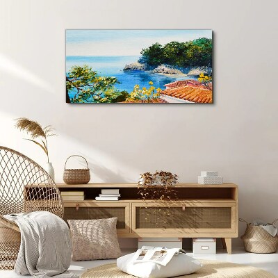 Tableau sur toile Le rivage paisible du paysage marin