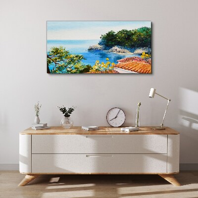 Tableau sur toile Le rivage paisible du paysage marin