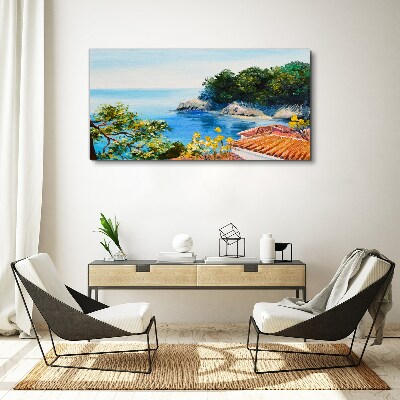 Tableau sur toile Le rivage paisible du paysage marin