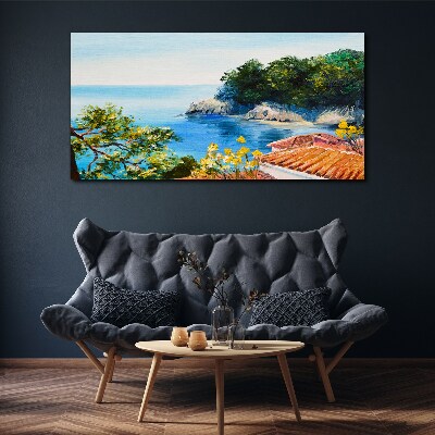 Tableau sur toile Le rivage paisible du paysage marin