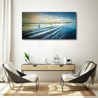 Tableau imprimé sur toile Un port tranquille au coucher du soleil