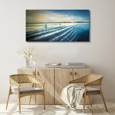 Tableau imprimé sur toile Un port tranquille au coucher du soleil