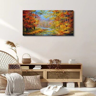 Tableau toile imprimée Paysage d'automne dans la forêt
