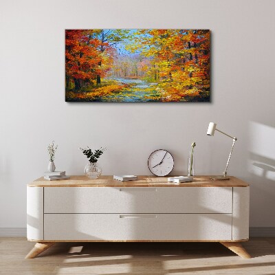 Tableau toile imprimée Paysage d'automne dans la forêt