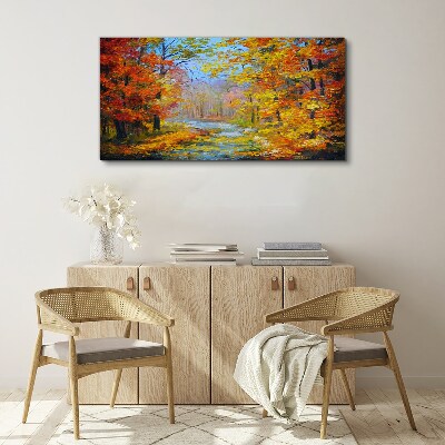 Tableau toile imprimée Paysage d'automne dans la forêt