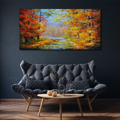 Tableau toile imprimée Paysage d'automne dans la forêt