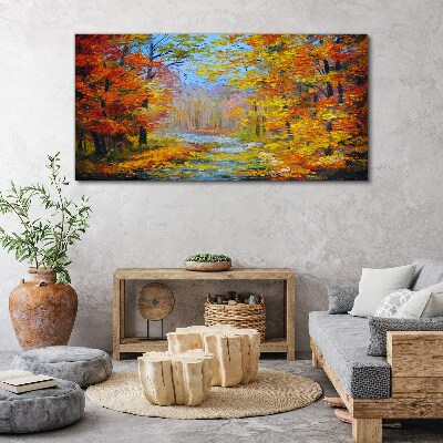 Tableau toile imprimée Paysage d'automne dans la forêt