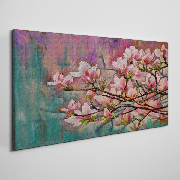 Tableau imprimé sur toile Fleurs de magnolia sur fond de printemps