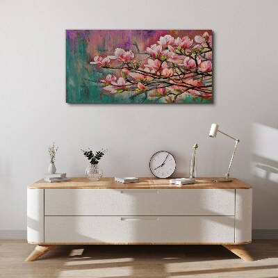 Tableau imprimé sur toile Fleurs de magnolia sur fond de printemps