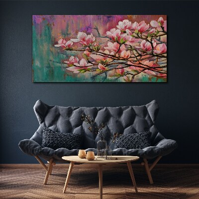 Tableau imprimé sur toile Fleurs de magnolia sur fond de printemps