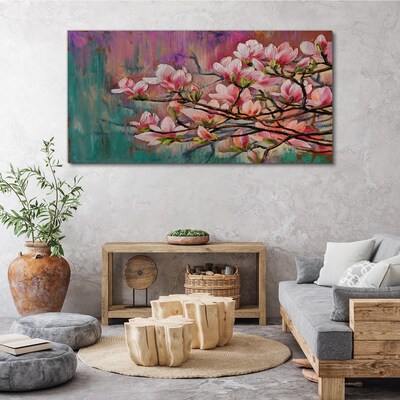 Tableau imprimé sur toile Fleurs de magnolia sur fond de printemps