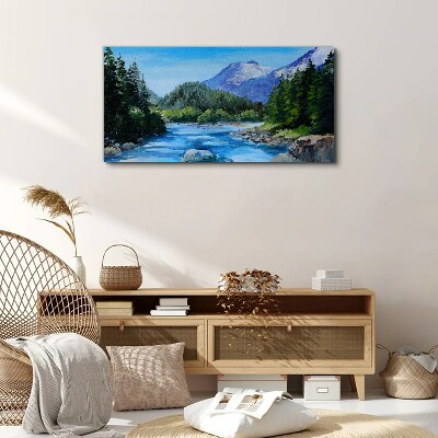 Tableau sur toile Paysage de montagne avec une rivière
