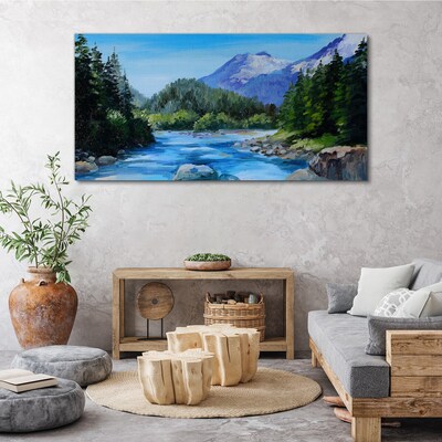 Tableau sur toile Paysage de montagne avec une rivière