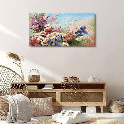 Tableau imprimé sur toile Un bouquet de fleurs printanières au soleil