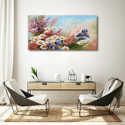 Tableau imprimé sur toile Un bouquet de fleurs printanières au soleil