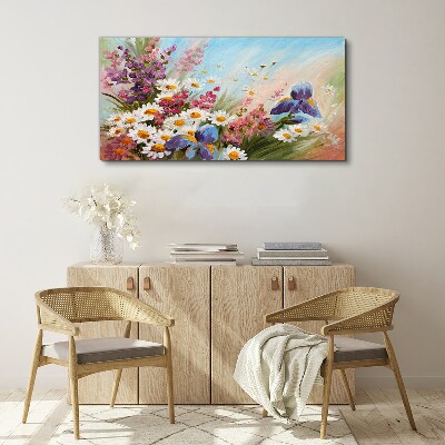 Tableau imprimé sur toile Un bouquet de fleurs printanières au soleil