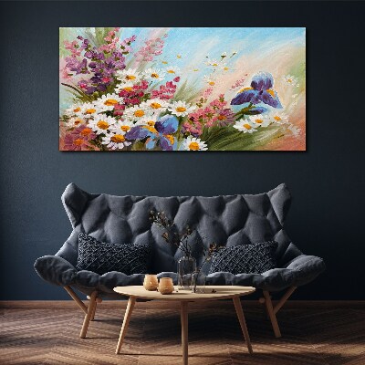 Tableau imprimé sur toile Un bouquet de fleurs printanières au soleil