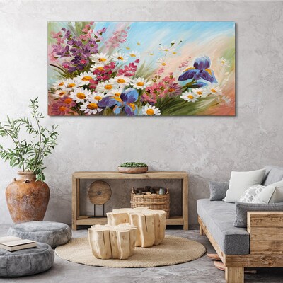 Tableau imprimé sur toile Un bouquet de fleurs printanières au soleil