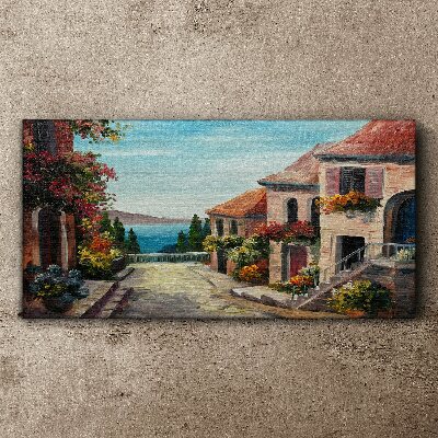 Tableau imprimé sur toile Une charmante rue en bord de mer