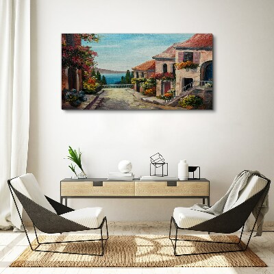 Tableau imprimé sur toile Une charmante rue en bord de mer