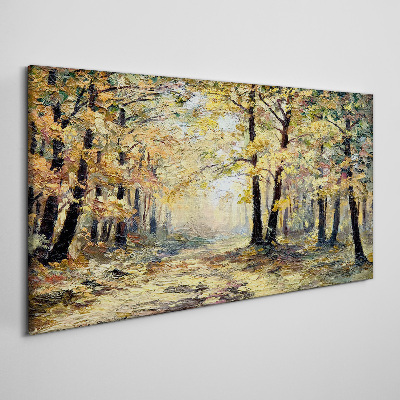 Tableau toile imprimée Forêt dorée dans l'aura d'automne
