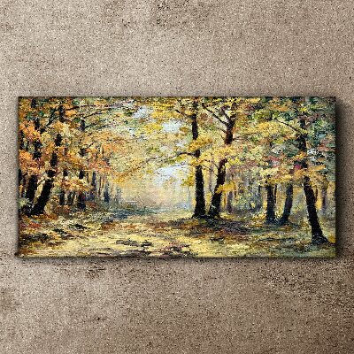 Tableau toile imprimée Forêt dorée dans l'aura d'automne