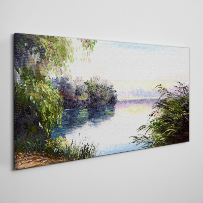 Tableau imprimé sur toile Un paysage paisible au bord de la rivière