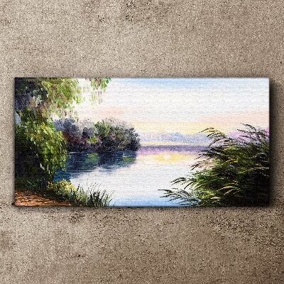 Tableau imprimé sur toile Un paysage paisible au bord de la rivière