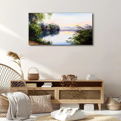 Tableau imprimé sur toile Un paysage paisible au bord de la rivière