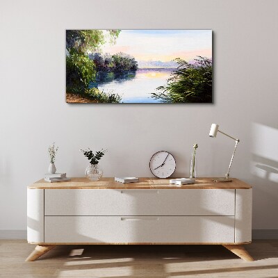 Tableau imprimé sur toile Un paysage paisible au bord de la rivière