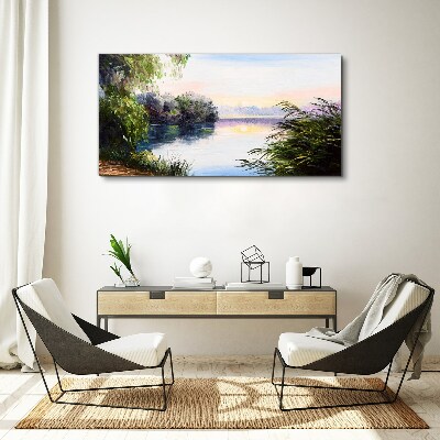 Tableau imprimé sur toile Un paysage paisible au bord de la rivière