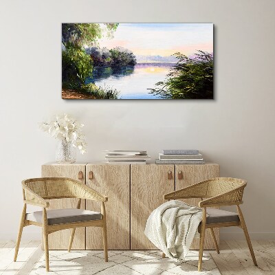 Tableau imprimé sur toile Un paysage paisible au bord de la rivière