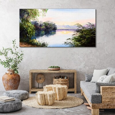Tableau imprimé sur toile Un paysage paisible au bord de la rivière