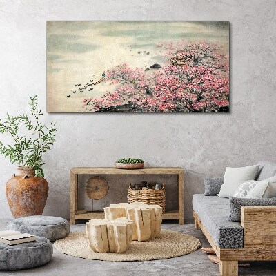 Tableau sur toile Paysage printanier avec des arbres en fleurs