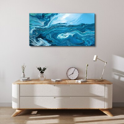 Tableau toile imprimée Vagues de l'océan dans des tons de bleu