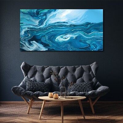 Tableau toile imprimée Vagues de l'océan dans des tons de bleu