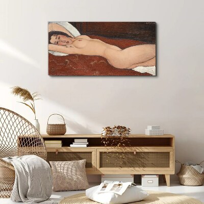 Tableau imprimé sur toile Femme nue allongée