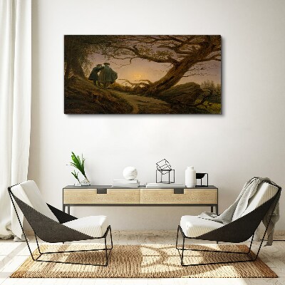 Tableau toile imprimée Coucher de soleil sur le paysage
