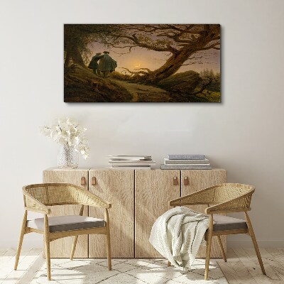Tableau toile imprimée Coucher de soleil sur le paysage