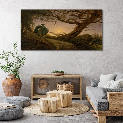 Tableau toile imprimée Coucher de soleil sur le paysage
