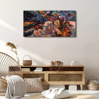 Tableau toile imprimée Une rencontre musicale en couleurs