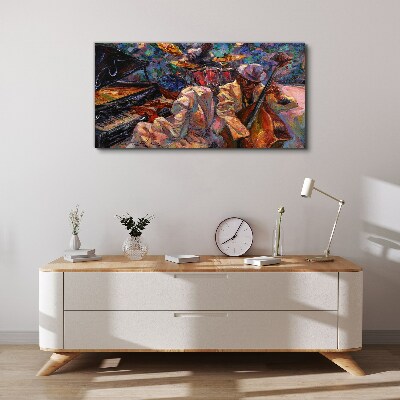 Tableau toile imprimée Une rencontre musicale en couleurs
