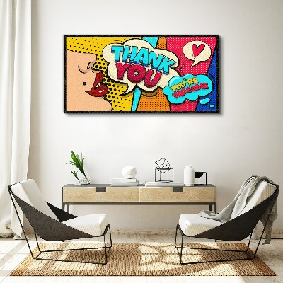 Tableau imprimé sur toile Pop Art : Expression de gratitude