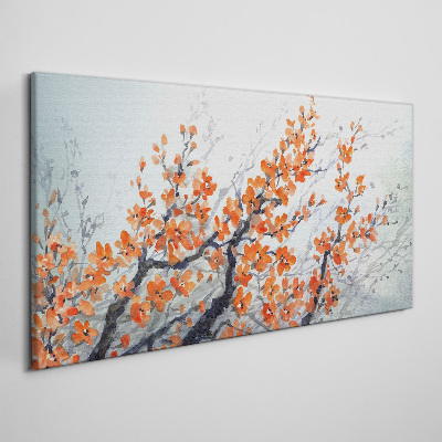 Tableau sur toile Une explosion florale dans les tons orange