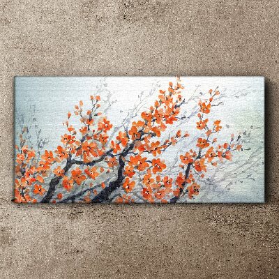 Tableau sur toile Une explosion florale dans les tons orange