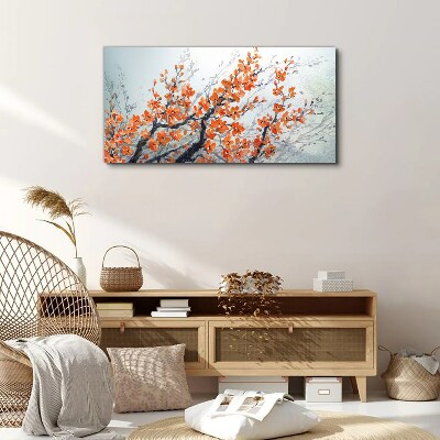Tableau sur toile Une explosion florale dans les tons orange