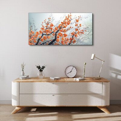 Tableau sur toile Une explosion florale dans les tons orange