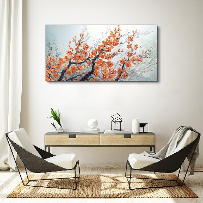 Tableau sur toile Une explosion florale dans les tons orange